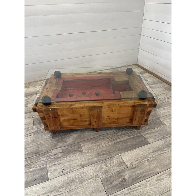 Vintage Coffee Table with Glass, 1920s For Sale - Image 10 of 11
