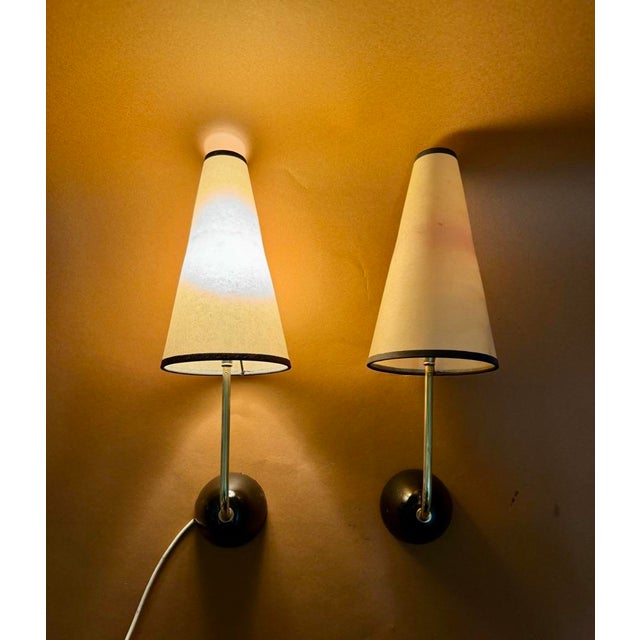 Wall Lights in the style of Jean Royere, 1950s, Set of 3 For Sale - Image 9 of 11