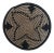 African Hand-Made Round Basket, 14 In. Diameter, Natural and Black For Sale