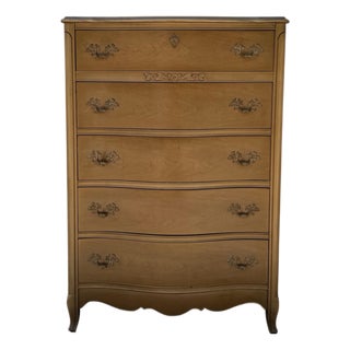 Vintage French Provincial Louis XV Style Tallboy Chest of Drawers For Sale