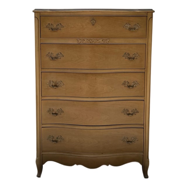 Vintage French Provincial Louis XV Style Tallboy Chest of Drawers For Sale