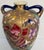 Rose Antique Japanese Satsuma Style Moriage Cobalt Blue Floral Double Handle Vase For Sale - Image 8 of 9