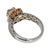 Contemporary Rose & White Gold Pave Diamond Engagement Ring Cz Center, Size 7.75 For Sale - Image 3 of 6