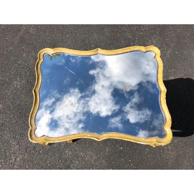 Wood Italian Hand Painted Mirror Top Side Table For Sale - Image 7 of 13