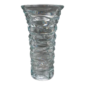 Mid 20th Century Tiffany & Co Emil Brost Waves Heavy Crystal Vase