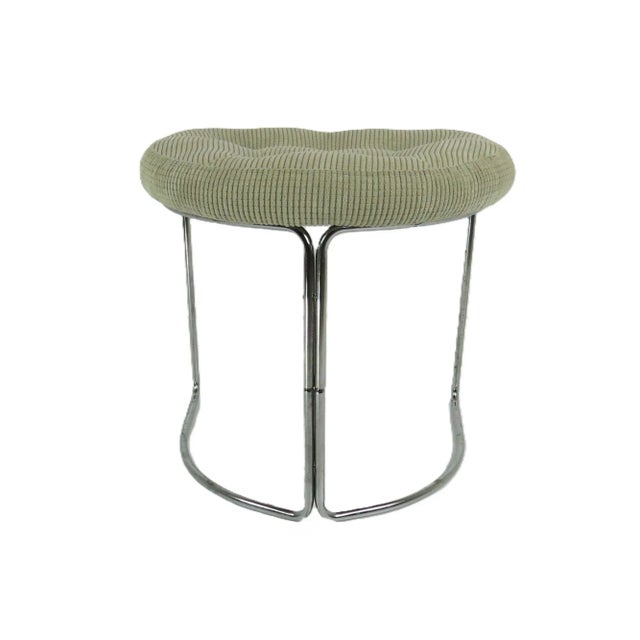 Vintage Chrome and Corduroy Vanity Stool For Sale In Chicago - Image 6 of 9