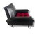 Mid-Century Modern Black Vinyl Chair with Red Seat Cushion, 1950s For Sale - Image 4 of 7