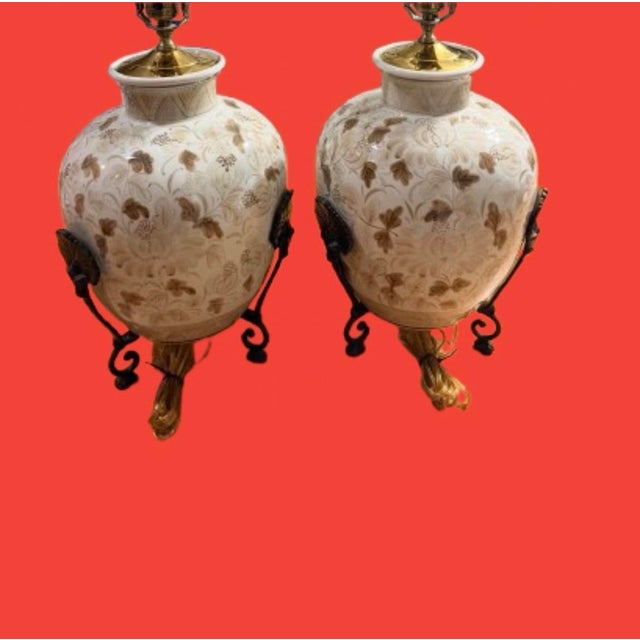 Maitland - Smith Maitland-Smith Porcelain Chinoiserie Ginger Jars Table Lamps - A Pair For Sale - Image 4 of 12