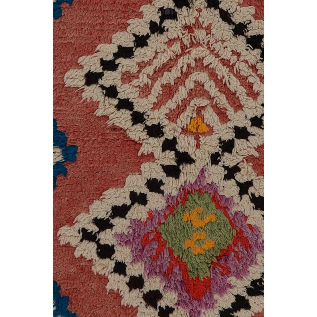 Rug & Kilim Vintage Moroccan Rug in Salmon Red With Geometric Patterns, From Rug & Kilim For Sale - Image 4 of 7