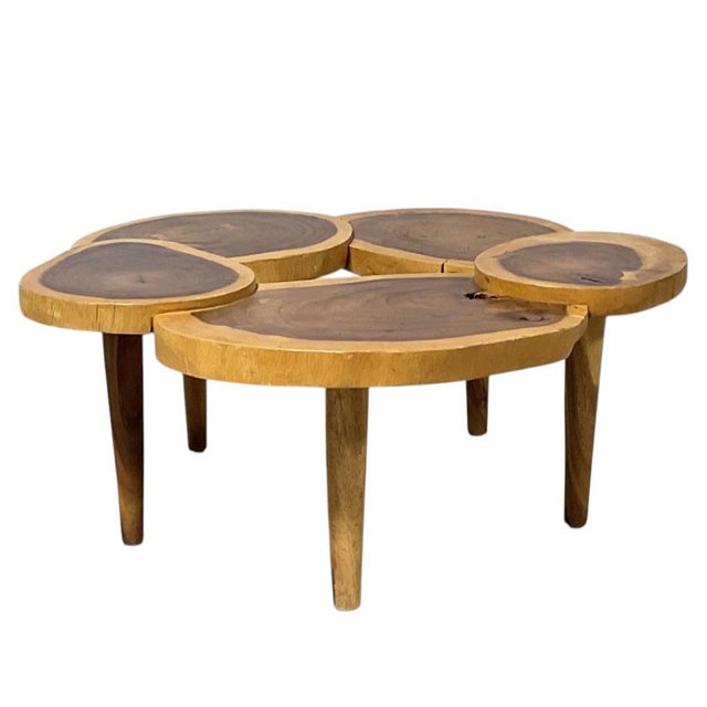 Organic Live Edge Walnut Slab Coffee Table – Multi-Section Wood w/ Butterfly Inlays This unique Organic Live Edge Walnut...