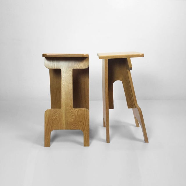 Silla T- trabajo. Work chair made of three-pieces, edition of 50 numbered pieces, made of white Encino wood, with a...
