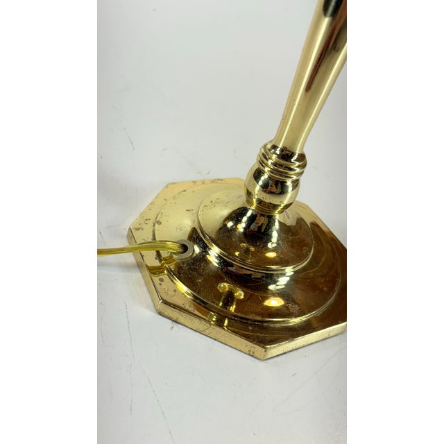 Brass Vintage Brass & Crystal Table Lamp Neoclassical Hollywood Regency 29" Tall For Sale - Image 8 of 12