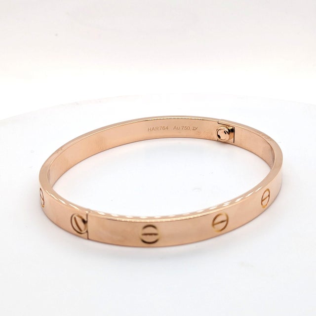 Early 21st Century Cartier Love Bracelet in 18k Rose Gold - Size 18 For Sale - Image 5 of 11