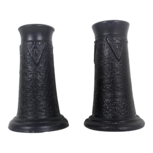 1891-1921 Antique Nippon Tokanabe Pottery Vases or Candleholders, Japan- a Pair