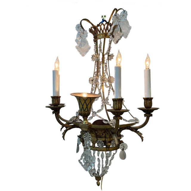 19th Century Crystal Sconces - a Pair For Sale - Image 4 of 12
