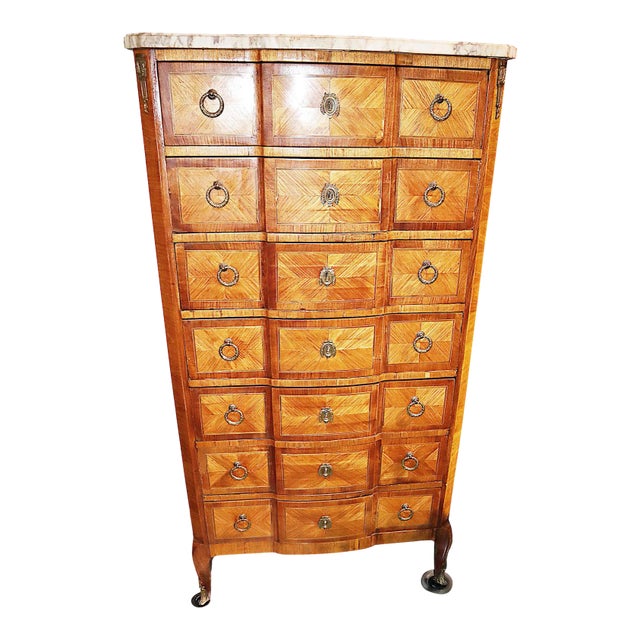 19th Century French Louis XVI Transitional Semanier Dresser For Sale