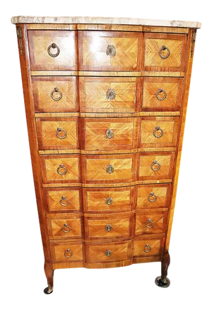 19th Century French Louis XVI Transitional Semanier Dresser