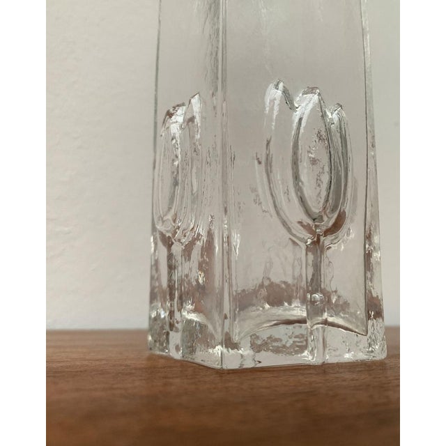 Mid-Century Scandinavian Glass Vase with Flower Motif, 1960s For Sale - Image 11 of 18