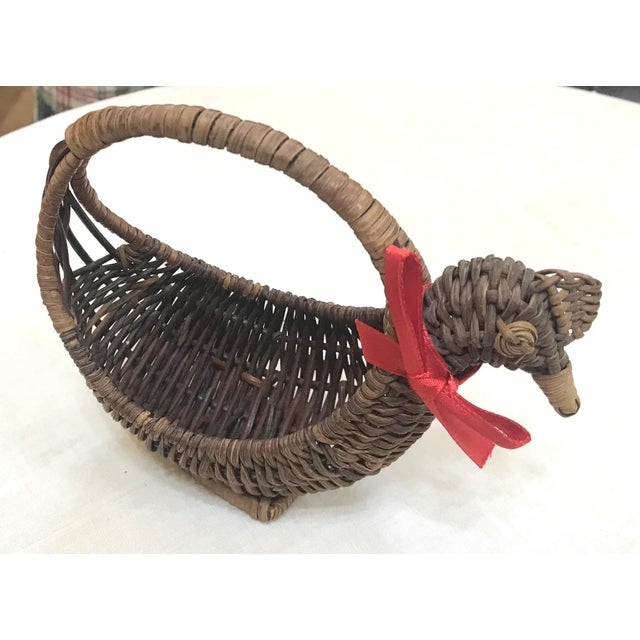 Vintage Wicker Duck Basket For Sale - Image 4 of 7