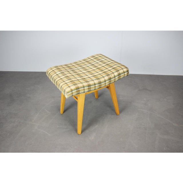 Mid-Century Upholstered Ottoman, Former Czechoslovakia, 1970s For Sale - Image 6 of 9