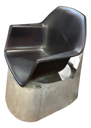 Hand Crafted Artisan Club Chair Made From Fuselage of Airplane