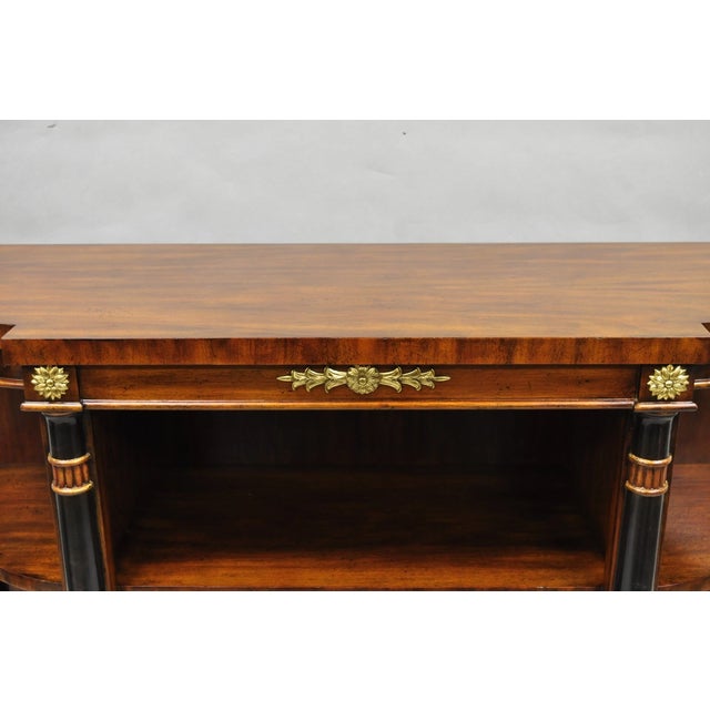 Late 20th Century Late 20th Century Maitland Smith French Empire Regency Style Mahogany Console Table Bookcase Curio For Sale - Image 5 of 14