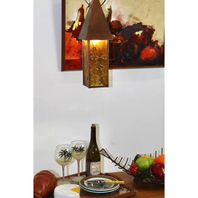 1970s Copper Pendant Light With Acrylic Panes For Sale - Image 12 of 12
