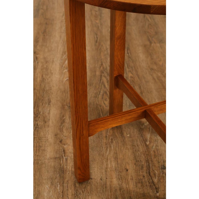 2000 - 2009 Stickley Mission Ellis Inlaid Round Oak Side Table For Sale - Image 5 of 18