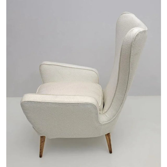 Wood Bouclè Armchair by Emilio Sala & Giorgio Madini for Fratelli Galimberti Cantù, 1950s For Sale - Image 7 of 8