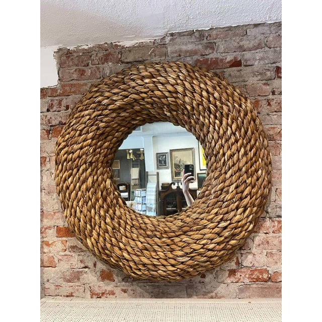 Made Goods Large Water Hyacinth Mirror For Sale - Image 4 of 7