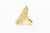 Modern Vintage 18k Gold Italian Sculptural Bamboo Design Elongated Ring, Size 6.5 For Sale - Image 3 of 12