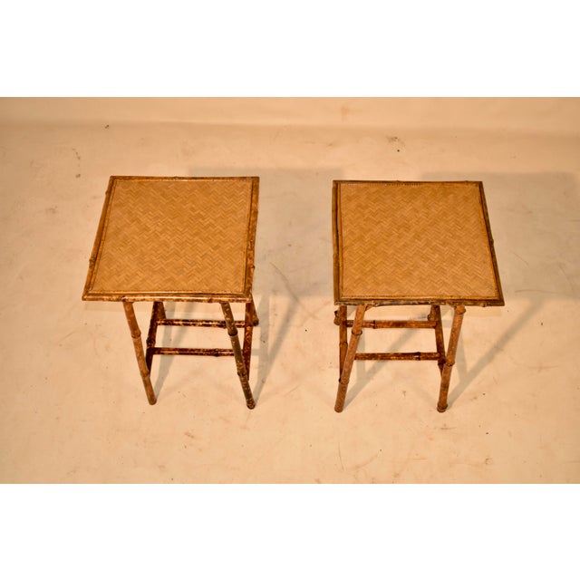Late 19th Century Pair of Late 19th Century Tortoise Bamboo Side Tables From France For Sale - Image 5 of 6