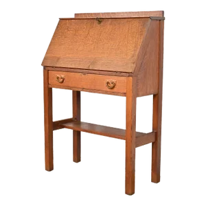 Gustav Stickley Antique Mission Oak Arts & Crafts Drop Front Secretary Desk, Circa 1900