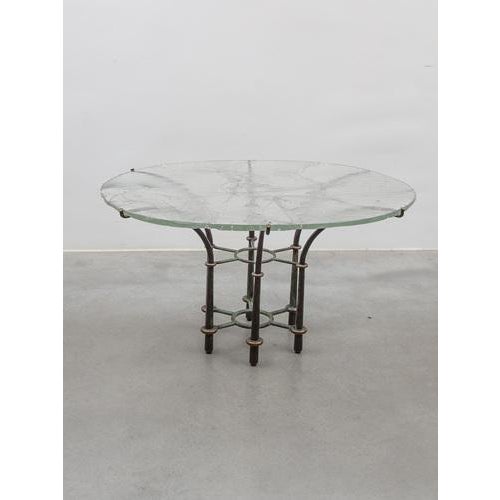 1980s Brutalist Coffee Table with Floating Glass Top by Lothar Klute, 1980s For Sale - Image 5 of 15