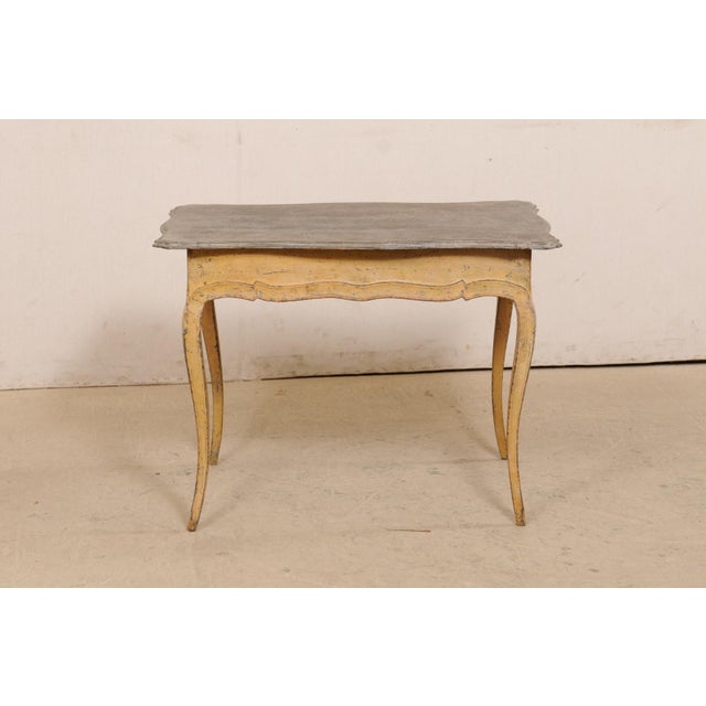 Greige Antique French Bonheur-du-jour, 36" W Table For Sale - Image 8 of 11