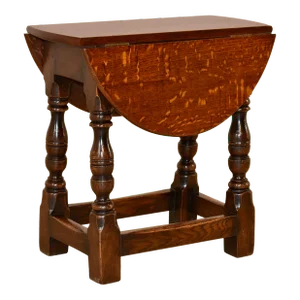 Late 19th Century English Oak Drop-Leaf Side Table