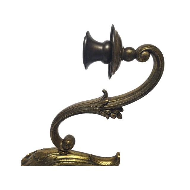 1930s Classicist Bronze Wall Lamp, Poland, 1900s For Sale - Image 5 of 9