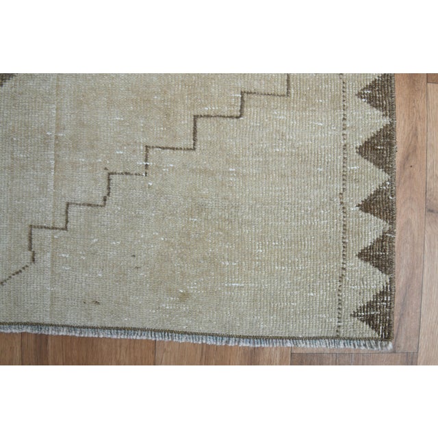 1970s 1970s Vintage Handmade Wool Cotton Beige Area Rug For Sale - Image 5 of 11