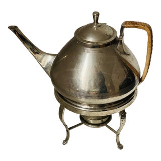 1920s Austrian Art Nouveau Tea Kettle With Stand For Sale