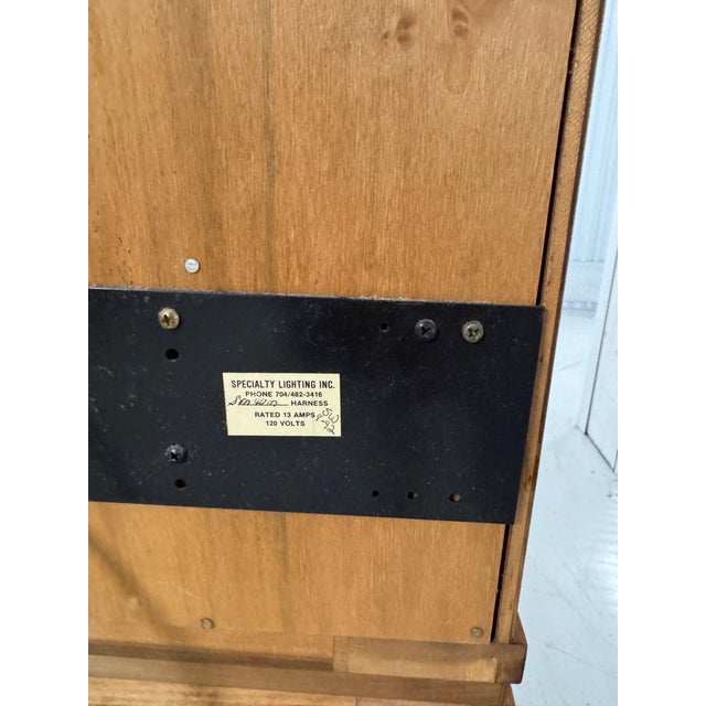 Mid 20th Century Hickory-White Blonde Wood Armoire Wardrobe With Pediment Crown For Sale - Image 5 of 11