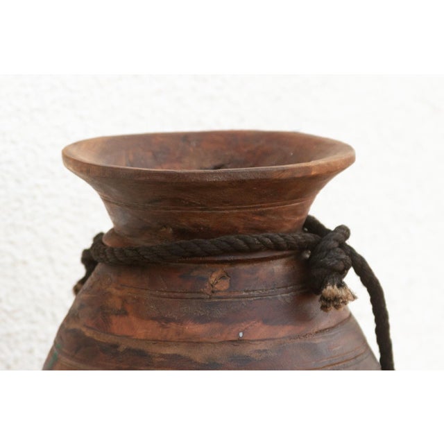 19th Century Antique Dark Wood Ghee Pot For Sale - Image 5 of 6