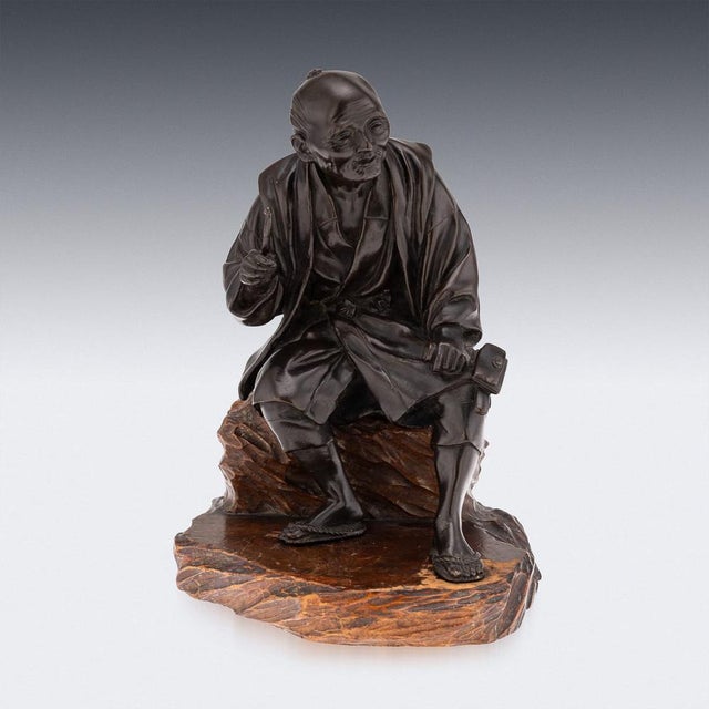 Antique Japanese Meiji Bronze Okimono, 19th Century For Sale - Image 3 of 18