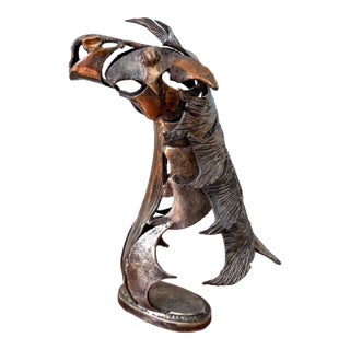 20th Century Navajo Steel Sculpture by Joe Lester Horse Head For Sale