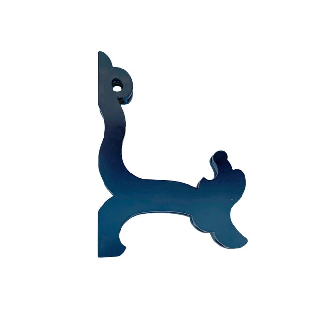 2020s Chinese Wood Medium Black Plate Holder Rack Display Easel For Sale - Image 5 of 6