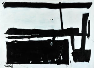 Robbie Kemper "Black Geometric" Large Abstract Expressionist Acrylic Painting