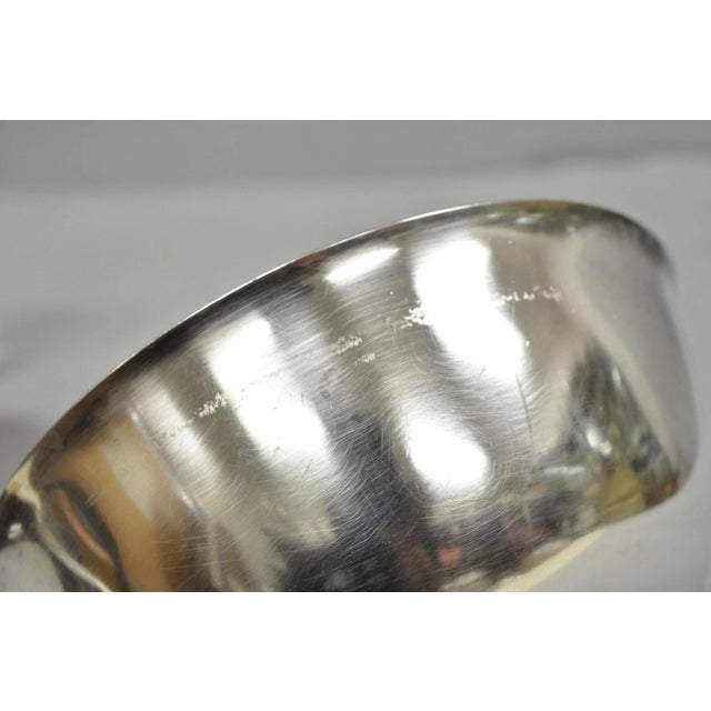 Vintage Mid Century Modern Reed & Barton 104 Silver Plated Red Enamel Bowl For Sale In Philadelphia - Image 6 of 10
