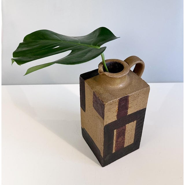 Sculptural Cubic Studio Ceramic Art Jug, Germany, 1940s For Sale - Image 9 of 18