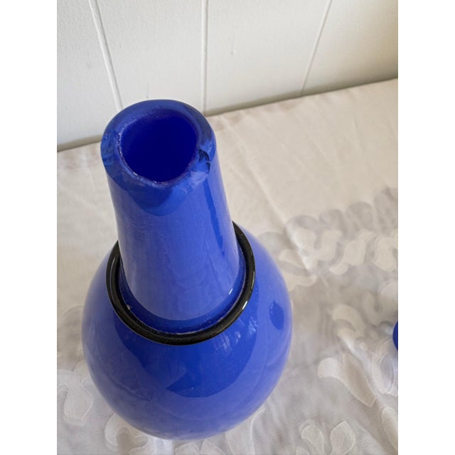 1985 Postmodern Lino Tagliapietra & Marina Angelin for Effetre Blue Murano Glass Decanter, 2/200 For Sale - Image 11 of 14