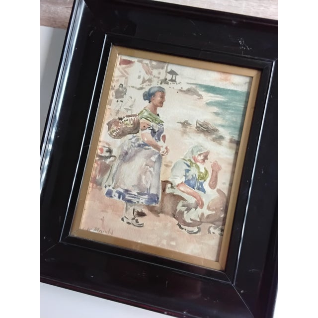 James Watterson Herald, Fishwives, 1890s, Watercolor For Sale - Image 3 of 6