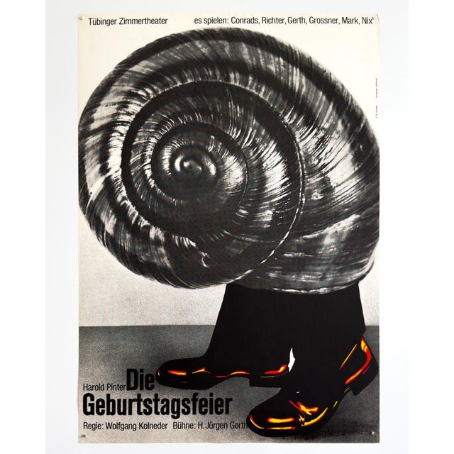 The Birthday Party Theater Poster from Frieder Grindler, 1968 For Sale - Image 3 of 10
